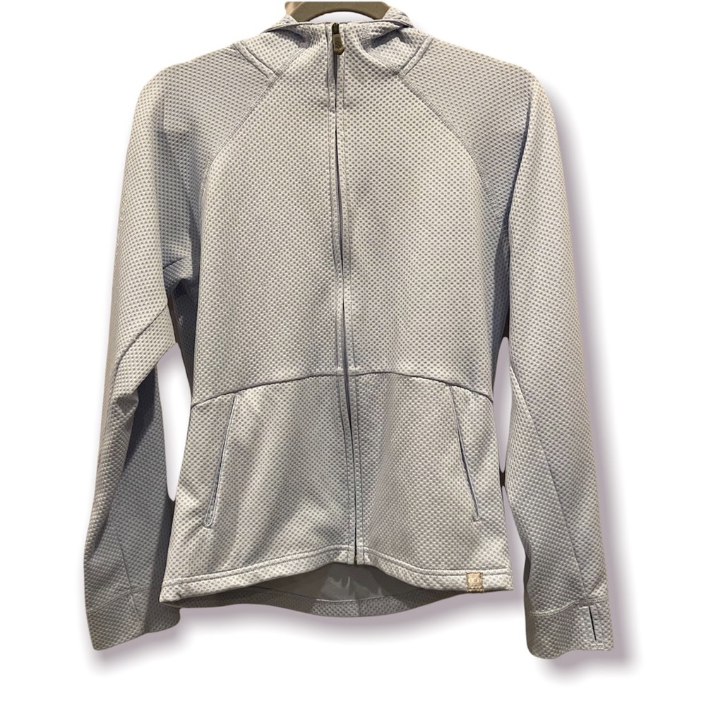 SALOMON Hoodie Pale Blue Full Zip Performance SoftShell Outdoor Jacket Medium